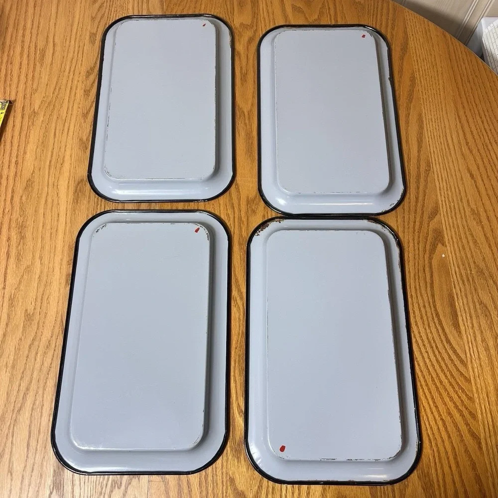 Set of 4 Vintage 60's Metal Collector Trays Ford 1910 Ford Torpedo Car 14